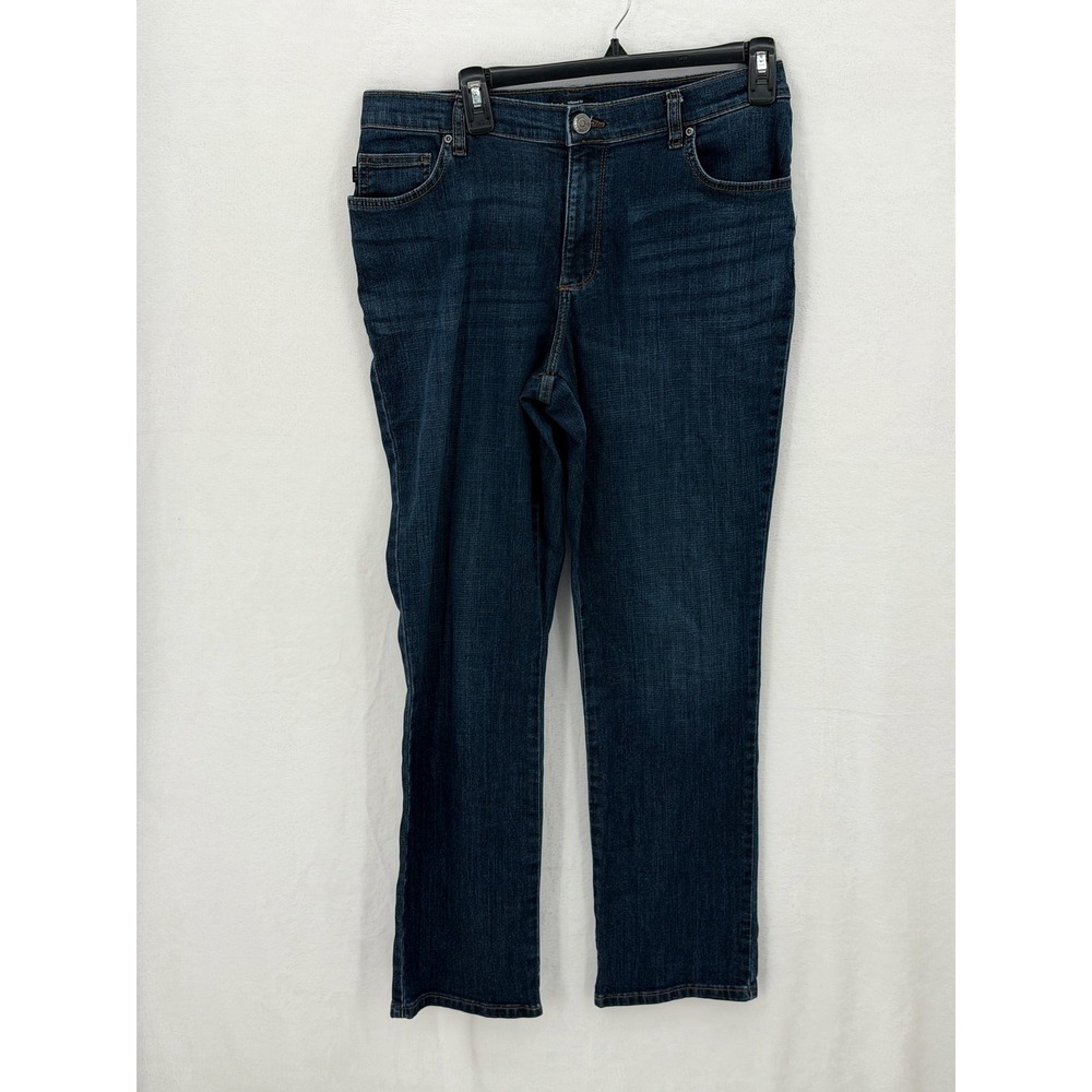 Lee Jeans Womens 10 Dark Wash‎ Relaxed Fit Straight Leg Stretch Denim Casual